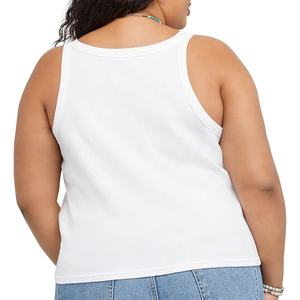 Camiseta sin mangas de color sólido recortada con cuello cuadrado para mujer, informal, básica, 8 opciones de color, logotipo personalizado, chaleco de verano para mujer - Product Image 6