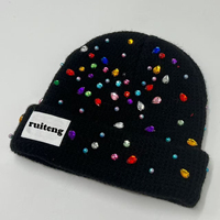 Nouveau bonnet unisexe d'hiver imperméable à l'eau avec broderie 3D Y2k, couleur unie, avec logo personnalisé, 100% acrylique tricoté