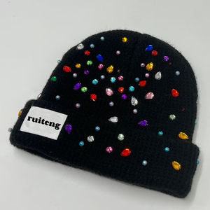 Nueva moda Unisex invierno tejido Y2k Color sólido Beanie Hat con logotipo personalizado Beanie sombreros 100% acrílico tejido Beanie - Product Image 2