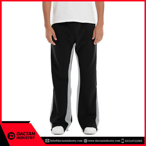 Custom Logo Men <b>Stacked</b> Flare <b>Joggers</b> Casual Canvas Sweatpants Pockets Street Wear Flare Trousers Custom Design Flare <b>Jogger</b> - Product Image 3