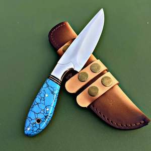 Cuchillo de Caza de Acero de Damasco 2024 Hecho a Mano con Acero con Alto Contenido de Carbono, Encuentra un Icono Similar, Venta al por Mayor, Mango Verde Hecho a Mano, Funda Fina - Product Image 4