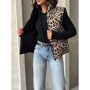 Chaleco Acolchado con Estampado de Leopardo para Mujer, Marca TOPSHOW, de Poliéster, Ligero, sin Mangas, para Todas las Temporadas - Product Image 4