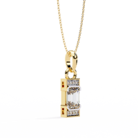 IGI-zertifizierter 14 Karat Gelbgold Anhänger Smaragds chliff Labor gewachsen Diamant Lünette Zinken Einstellung Akzent Diamanten Klassische Verlobung feier