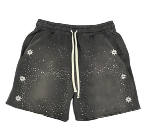 Shorts Glory Custom Sun Fade Rhinestone à cordon de serrage, qualité supérieure, tissu 100% coton, pour un usage décontracté, unisexe. - Product Image 1