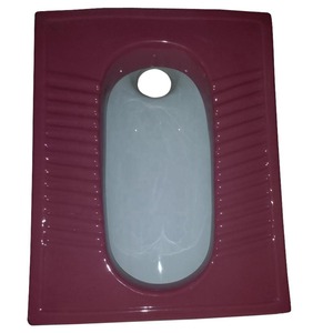 Toilette à casserole accroupie Orissa en céramique double couleur blanc magenta 20 pouces conception de qualité d'exportation indienne - Product Image 1