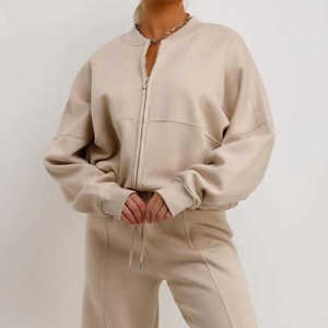 Wholesale Winter Women's Heavyweight 100% Cotton Plus Size Quick Dry Straight Leg Tracksuit Custom Logo Hoodie & <b>Sweatpants</b> <b>Set</b> - Product Image 6