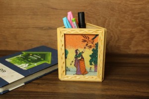 Soporte de madera para bolígrafos con diseño de rayasthani, soporte decorativo hecho a mano para mesa de oficina, regalo de decoración para niños - Product Image 4