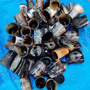 Meilleures tasses de tir en corne de buffle faites à la main Corne de vache à boire Corne de boeuf en verre par artisanat croissant - Product Image 3