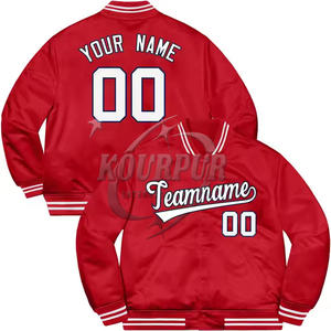 เสื้อแจ็กเก็ตเบสบอลผ้าฝ้ายปักลายสำหรับผู้ชายเสื้อแจ็กเก็ตบอมเบอร์ติดกระดุมแบบลำลอง - Product Image 1