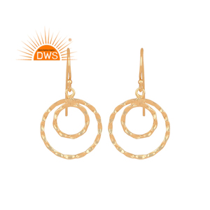 Vente chaude en argent Sterling plaqué or 18 carats boucle d'oreille demi bijoux fins pour les femmes cadeau pour elle - Product Image 1