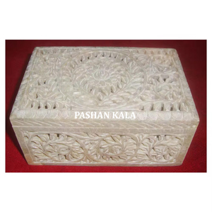 Nuevo diseño hecho a mano Natural esteatita forma Rectangular tallado Almacenamiento de joyas y caja de propósito de regalo de negocios al mejor precio - Product Image 1