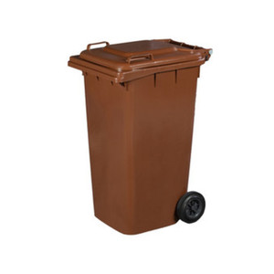 Bidone della Spazzatura da 240 Litri con Ruote, Colore Marrone - Product Image 1