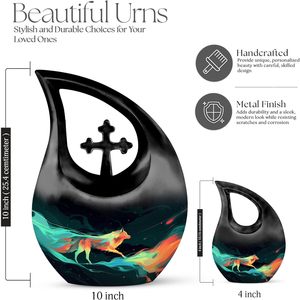 Urne en métal de loup pour cendres Urnes de crémation pour femmes Urnes de crémation pour cendres humaines Mini urnes Adulte Homme Petit pour cendres humaines Taille personnalisée - Product Image 2