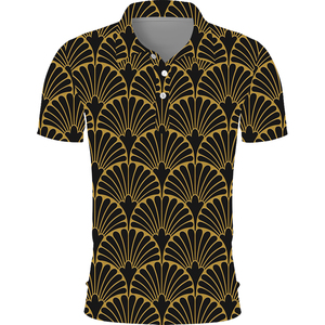 Polos de golf 100% coton de haute qualité pour hommes Nouveau tissu de toile mince décontracté à manches courtes imprimé de haute qualité - Product Image 3