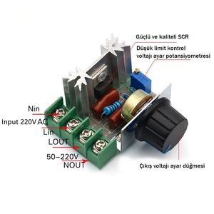 Régulateur de tension AC à thyristor SCR 2000W, contrôleur de moteur, variateur de vitesse et de température - Product Image 5