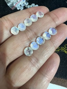 AA Quality 5mm Rainbow Moonstone Faceted Loose Cut <b>Stone</b> Natural White Gemstone Material Mehrajudin <b>Gems</b> MG-NU1973 BLUE <b>FIRE</b> - Product Image 4