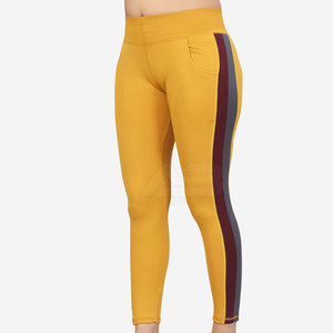 Leggings de sport pour femmes de haute qualité, taille mi-haute, en Spandex/Polyester, sans couture, respirants, séchage rapide, motif uni, pour le yoga - Product Image 3