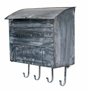 Rustic <b>White</b> Finished Mail <b>Box</b> Superior Quality Handmade Designer Letter <b>Box</b> Hot Selling Wholesale New Metal <b>Post</b> <b>Box</b> - Product Image 2