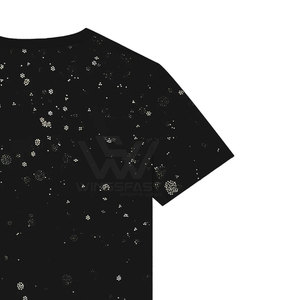 Profesional 100% algodón Loose Fit Impreso Rhinestone Camiseta para hombres Logotipo personalizado Hombres Rhinestone Camisetas - Product Image 3