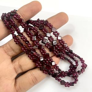 Beau collier de perles de grenat naturel fait à la main collier de perles rouges en gros - Product Image 3