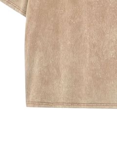 T-shirt unisexe surdimensionné en coton beige délavé, style vintage, épaules tombantes, streetwear décontracté, haut unisexe - Product Image 5