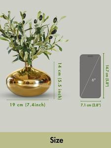 แจกันดอกไม้โลหะทรงกลมขัดเงาสีทองสวยงามอุปกรณ์ตกแต่งบ้านและห้อง - Product Image 2