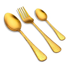 Nouvelle arrivée luxueux ensemble de couverts en acier inoxydable fait à la main en gros de luxe couverts couverts hôtel vaisselle couverts en métal - Product Image 4