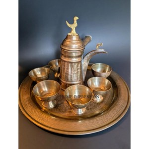 Vente en gros de luxe, cafetière arabe en acier inoxydable écologique plaquée antique, théière, carafe à café pour café - Product Image 2
