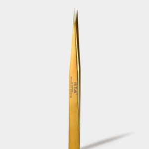 Pinzas en Forma de I de Acero Inoxidable Dorado MCS-12 con Puntas de Fibra, Aplicador de Extensiones de Pestañas Puntiagudas para Pestañas - Product Image 1