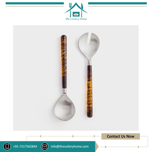 Prix concurrentiel du marché très demandé dernier nouveau design d'utilisation de mariage ensemble de service à salade en acier inoxydable avec poignée en résine - Product Image 3