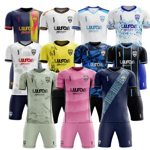 Luson Bedrukt Voetbal Jersey Dy Sublimatie Print Voetbal Draagt Uniformen Sportkleding Set Team Training Custom Voetbal Jersey