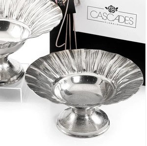 Bol en métal argenté fabriqué à la main Pièce maîtresse de luxe élégante Accent de table parfait pour la décoration de salle à manger ou de salon - Product Image 5