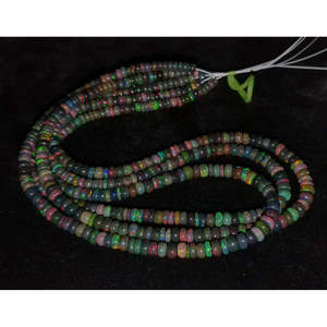 High Quality Smooth Rondelle Ethiopian <b>Opal</b> Beads Natural Loose Crystal Jewelry making wholesale bulk supply factory price - Product Image 2