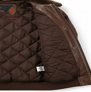 Blouson aviateur en cuir synthétique noir fait main |   Style aviateur décontracté |   Veste d'hiver pour homme |   Offrez-lui un cadeau - Product Image 6