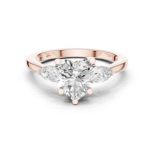 Bague de luxe en diamant de laboratoire taille cœur et poire, bijoux de mariage élégants pour femmes, fournisseur OEM en gros - Product Image 1