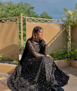 High-Demand Black Fully Flair Sharara <b>Top</b> and Dupatta for Indian Pakistani Women for <b>Festivals</b> and Parties with Bollywood Style - Product Image 2