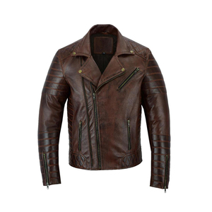 Chaqueta de cuero para hombre a precio razonable Producto de chaqueta de cuero de color sólido más vendido a la venta - Product Image 3