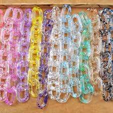 โซ่ตกแต่งผนังแบบเรซิ่น โปร่งใส โซ่ติดผนังแบบเปิด หัวเข็มขัดโซ่ สำหรับทำเครื่องประดับ DIY อะคริลิก พลาสติก โซ่คิวบัน สำหรับตกแต่งผนัง - Product Image 2