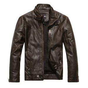Chaqueta de cuero de estilo americano para hombre, ropa de calle para hombre, chaqueta de cuero para hombre, abrigo con cuello levantado, chaqueta de motocicleta para hombre - Product Image 1