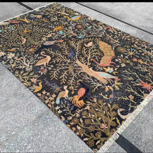 พรมเช็ดเท้าหน้าสีฟ้า9x12แบบผูกปมทันสมัยลวดลายนามธรรมสีสันสดใสสไตล์ตุรกีปรับแต่งได้ - Product Image 5