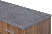 Meuble de cuisine et de rangement moderne en agglomérés mélaminés K406L de fabricant malaisien Essence, chêne + marbre gris, H820xL1145xP400mm