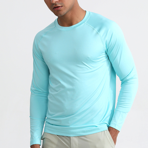 เสื้อยืดแขนยาวผู้ชาย Performance Fit ผ้าฝ้าย 100% เป็นมิตรกับสิ่งแวดล้อม ระบายอากาศได้ดี OEM B2B ชุดออกกำลังกาย - Product Image 2