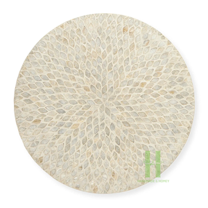 Square Mother of Pearl Placemat Mother of Pearl Charger <b>Plates</b> for Dining Table Boho Rattan Charger <b>Plates</b> From Vietnam Factory - Product Image 6