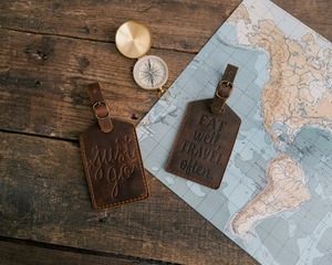 Etiquetas de equipaje de cuero Favor personalizado Accesorios DE BODA Hombres Regalo para él 2017 - Product Image 3