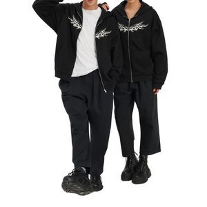 ยูนิเซ็กซ์-ซิปอัพเสื้อฮู้ดผ้าถักโพลีเอสเตอร์/ ผ้าฝ้ายทรงตรงเข้ารูปปกติฤดูหนาว - Product Image 3