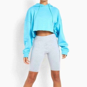 Sudaderas Cortas de Alta Calidad para Mujer, Logotipo Personalizado al por Mayor, Sudadera Corta de Algodón para Mujer, Top Corto con Capucha, Más Vendida, Talla Grande - Product Image 5