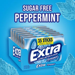 Chewing-gum EXTRA sans sucre à la menthe poivrée, Mega Pack, 35 bâtonnets (lot de 6) - Product Image 3