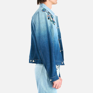 Chaqueta Vaquera Bordada para Hombre, Estilo Casual, Venta al Por Mayor, Alta Calidad, Lona de Algodón, Logotipo Frontal, OEM - Product Image 3