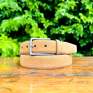 เข็มขัดหนังแท้พร้อมหนังกลับธรรมชาติคุณภาพระดับพรีเมี่ยมปรับแต่งได้ - Product Image 1