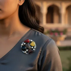 แหวนเงินแท้ 925 ชุบโรเดียม ประดับพลอยโกเมน ดีไซน์เรขาคณิต สำหรับผู้หญิง - Product Image 1